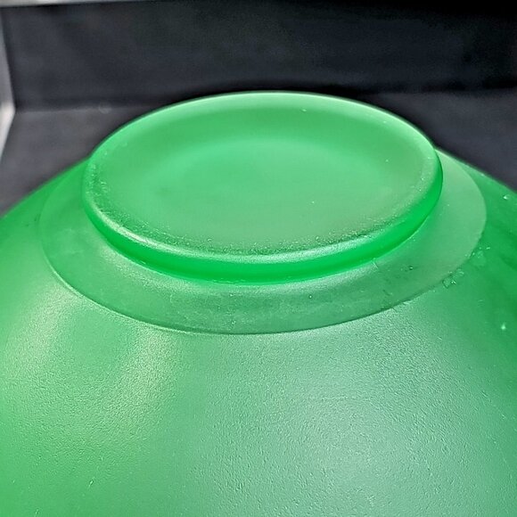 Uranium Tiffin Satin Green Glass Vase Bowl Geiger Confirmed, Amazing Piece! - Picture 11 of 16
